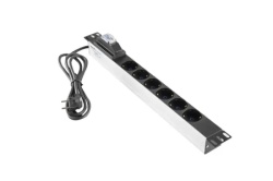 Mirsan MR.PRZ6S.SC 220V razvodni PDU panel 19/1U sa 6 utičnih mesta,kabl 2.5m -1