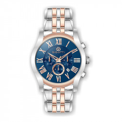Muški bigotti multifunction plavi srebrni elegantni ručni sat sa bikolor metalnim kaišem ( bg.1.10045-5 ) - Img 1