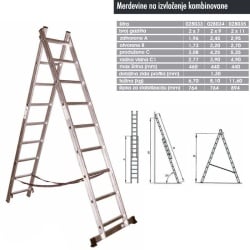 N/A merdevine aluminijumske kombinovane 2x7 ( 028033 )-1