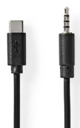 Nedis CCGP65950BK10 USB-C muski na 3.5mm muski, 1m