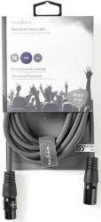 Nedis COTH15010GY50, Balansirani audio kabl, XLR 3-pinski muški, XLR 3-pinski ženski, Niklovani, 5,00 m
