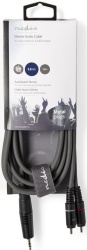 Nedis COTH22200GY15, Stereo audio kabl, 3,5 mm muški, 2x RCA muški, Niklovani, 1,50 m