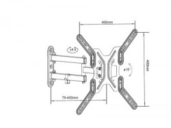 Nosač za TV/17"-55"/ ARM/LONG/NAGIB -15°do+15°/ROTACIJA 180°/VESA 400X400/do 30kg/ 8-40cm od zida ( TILT 17-55 LONG ARM 024100 ) - Img 2