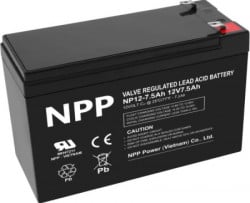 NPP NP12V-7.5Ah, AGM BATTERY, C20=7.5AH, T1, 151x65x94x100, 2,07KG, BLACK - Img 3