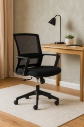 Proizvod sa nedostatkom - OUTLET - Office Elegante - Kancelarijska stolica Holbek od Mesh platna - Crna ( OE833 )