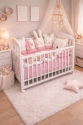 Ready Posteljina Friends sa pletenicom - Roze