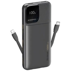 Remax RPP-657 - 2.4A Cabled Fast Charging Power Bank 10000mAh(black)