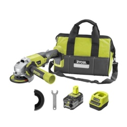 Ryobi Set aku. ugaona brusilica (115mm) + punjač+ baterija 4Ah (18V ONE+™)  ( R18AG-140S )-3