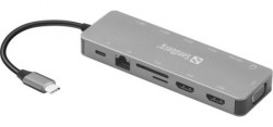 Sandberg docking station 13in1 USB-C - 2xHDMI/VGA/LAN/3xUSB 3.0/USB C 136-45 - Img 2