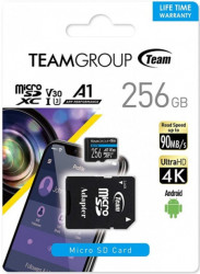 TeamGroup MICRO SDXC 256GB ELITE, UHS-I U3 V30 A1, 100/50MB/s +SD Adapter TEAUSDX256GIV30A103 - Img 1