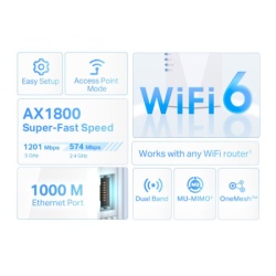 TP-Link RE600X WiFi 6 AX1800/bual band LAN Range extender -3