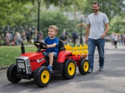 Traktor Model 261 na akumulator sa prikolicom - Crveni