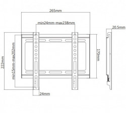 Trick fiksni nosač za TV 23"-43" max VESA 200x200 nosivost 35kg ( TRL120 ) - Img 2