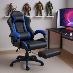 Trick gejmerska stolica sa naslonom za noge Storm 876 plava