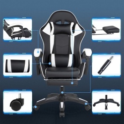 Trick gejmerska stolica storm crno bela ( 876 STORM BELA )-5