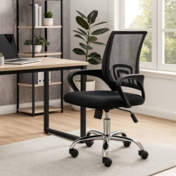 Trick kancelarijska stolica sa metalnom bazom BY017 crna