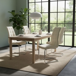 Trpezarijska stolica DC865 Noge hrom / krem 59x43x104cm ( 779-056 ) - Img 2