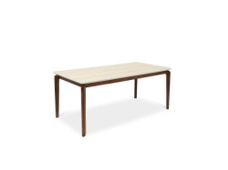 Trpezarijski sto Linea Bež keramicka pl/ Braon drvene noge 1795x895x760mm