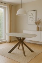 Trpezarijski sto Nord Bez keramicka ploca, sjaj/Metalne braon noge 1800x900x750