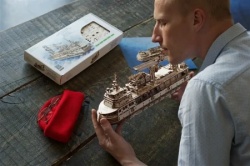 Ugears 3d drvene puzzle - Istraživački brod ( 927)-5