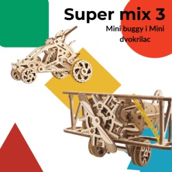 Ugears 3D puzzle super mix 3 (Buggy i Dvokrilac) ( 8294)-1