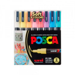  Uni-Ball pc-3m posca marker uni set /0.9-1,3mm 8 kom pastelne boje ( H537 )  - Img 4