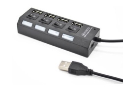 USB HUB 4in1 HUB-215 crni hi-speed ( 10-101 )