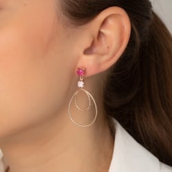 Victoria cruz arty rose gold peony pink mindjuše sa swarovski roze kristalom ( a3583-89st )-3