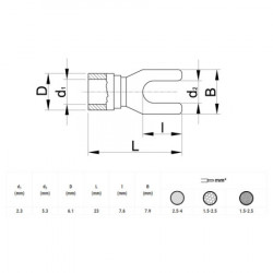 Viljuška AMP 5,3mm ( KV5 ) - Img 2