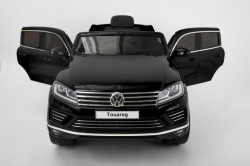 Volkswagen Touareg Licencirani auto na akumulator sa kožnim sedištem i mekim gumama - Crni - Img 7