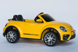 VW Buba Licencirani Auto sa kožnim sedištem i ojačanim PVC točkovima - Žuta ( VW Buba-2 )