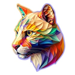 Wooden City Gaudy Cougar Wooden Puzzle M (150 Pieces) ( 058874 )