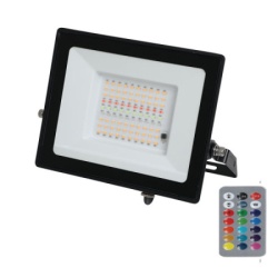 Xled 243449 50w led reflektor rgb+6500k,ip65,ac220-240v,ra70,crni