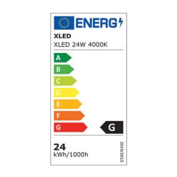 Xled 24w 4000k black ugradni okrugli LED panel plasticni,2640 lm, 󫺘*29mm,otvor 225mm,ra80,ip20 266426-2