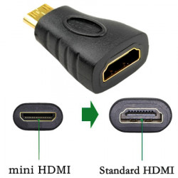 XWave adapter sa regularnog HDMI ulaz (ženski) - na mini HDMI izlaz (muški)/crni ( Adapter HDMI2mini HDMI ) - Img 1