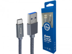 Xwave USB kabl TIP-C/USB 3.0(tip A-muški)-USB 3.1 (TIP C-muški)/dužina1,2m/3A/Aluminium/tamno sivi upleten ( USB TIP-C 1.2m 3A Al /grey me - Img 3