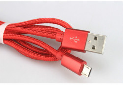 Xwave USB kabl /USB 2.0 (tip A -muški) -Micro USB (tip A -muški)/dužina 1,2m/2A/Aluminium/crveni upleteni ( USB Micro 1.2m 2A Al /red mesh - Img 3