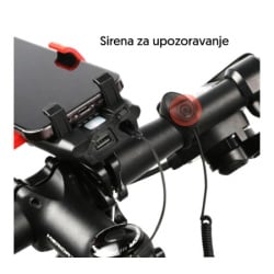 Yiwu Punjiva LED lampa za bicikl sa sirenom i nosačem   ( YW17417-4645 )-3