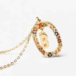 Ženska pd paola letter b zlatna ogrlica sa pozlatom 18k ( co01-261-u ) - Img 2