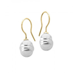 Ženske majorica tender barroque bele biserne gold srebrne mindjuše 8 mm ( 09027.01.1 e00.000.1 )