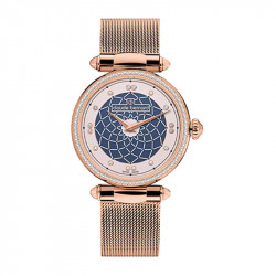 Ženski claude bernard dress code roze zlatni elegantni ručni sat sa roze zlatnim pancir kaišem i kristalima ( 20509 37rm buiber ) - Img 1