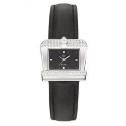 Ženski girl only kvadratni modni crni ručni sat sa crnim kožnim kaišem ( 697565 ) - Img 4