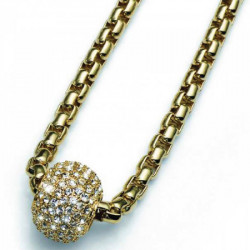 Ženski oliver weber soft gold crystal lančić sa swarovski belim kristalima ( 11216g )
