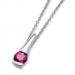 Ženski oliver weber tender 925 ag pink srebrni lančić sa swarovski roze kristalnim priveskom ( 61126.pin ) - Img 1