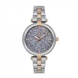Ženski santa barbara polo unique sivi srebrni elegantni ručni sat sa bikolor metalnim kaišem ( sb.1.10114.5 ) - Img 1