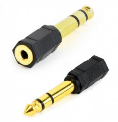 A-6.35M-3.5F Gembird 6.35mm stereo plug to 3.5mm stereo socket CAGP23930BK - Img 2