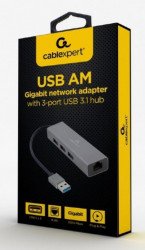 A-AMU3-LAN-01 Gembird USB AM Gigabit network adapter with 3-port USB 3.0 hub - Img 2