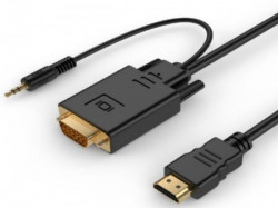 A-HDMI-VGA-03-10 Gembird HDMI to VGA and audio adapter cable, single port, 3m, black - Img 1