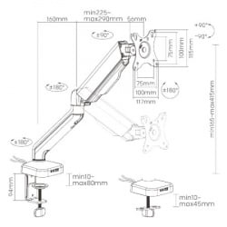 Alpha ldt46-c012ue desk mount 1x17"-32",do 9 kg,tilt: 180°,rotacija:360°,zaokret:180°,vesa100 x100 ( ldt46-c012ue ) - Img 6