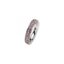 Amore baci srebrni prsten sa rozim swarovski kristalima 54 ( ra005.14 ) - Img 2